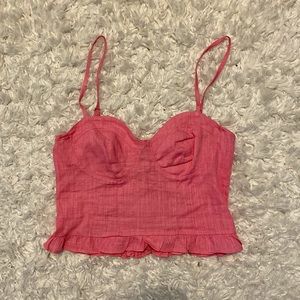 Pink cropped tank. Size small. Brand - Peach Love California.